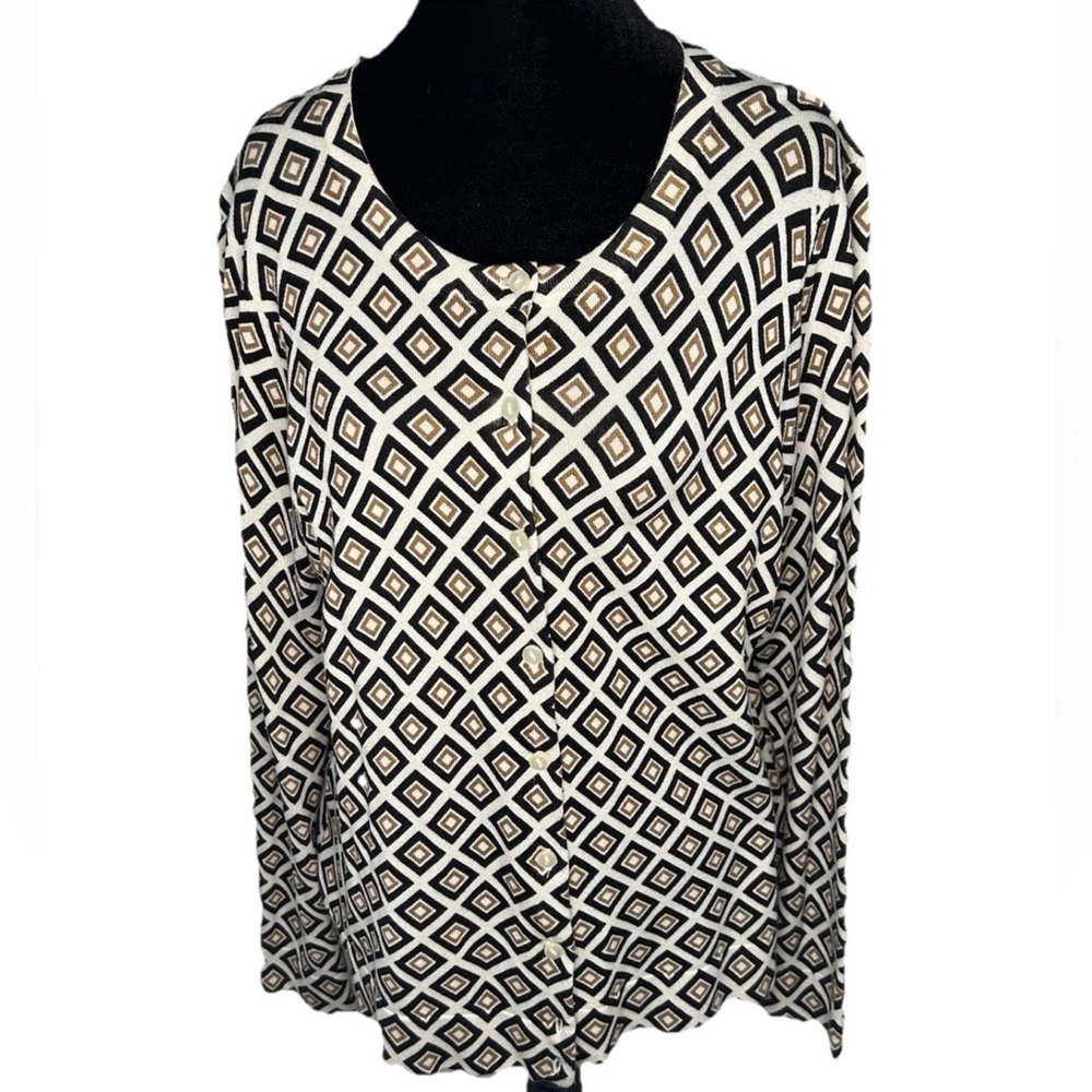 Charter club women’s lightweight cardigan‎ sweater size medium neutral colors